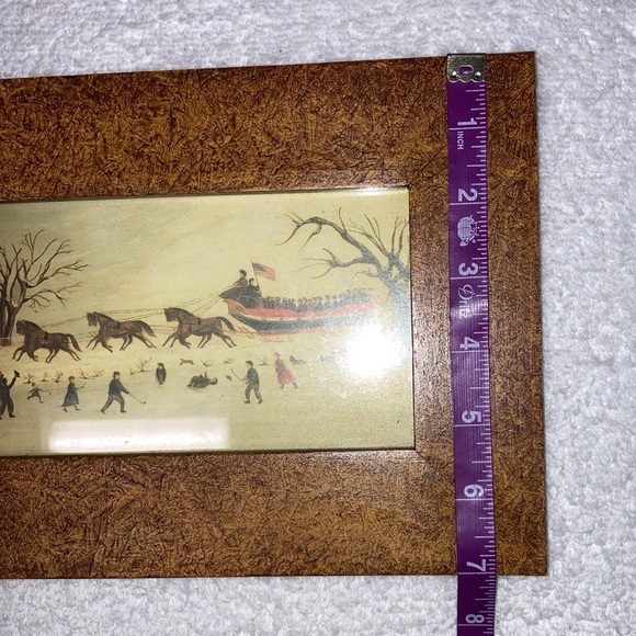 Early American framed print suffragettes sleigh ride on constitution 7x10 - Picture 4 of 7